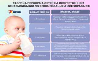 Меню Для 4 Месячного Ребенка на Искусственном Вскармливании с Прикормом Таблица • Основные правила