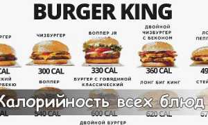 Калорийность Еды в Бургер Кинг Таблица • Калорийность воппера вес